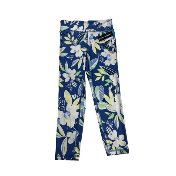 Liberty & Valor‎ Floral Leggings Girls Large Tropical Blue Polyester/Spandex NEW - Picture 3 of 9